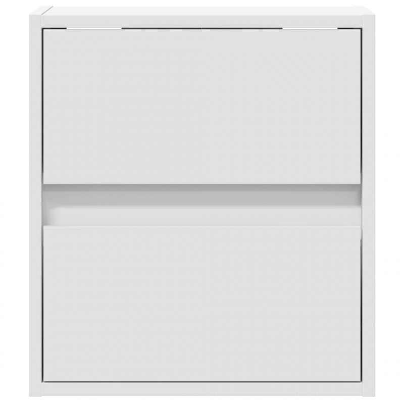 Ścienne szafki TV z LED, 2 szt., białe, 41x31x45 cm