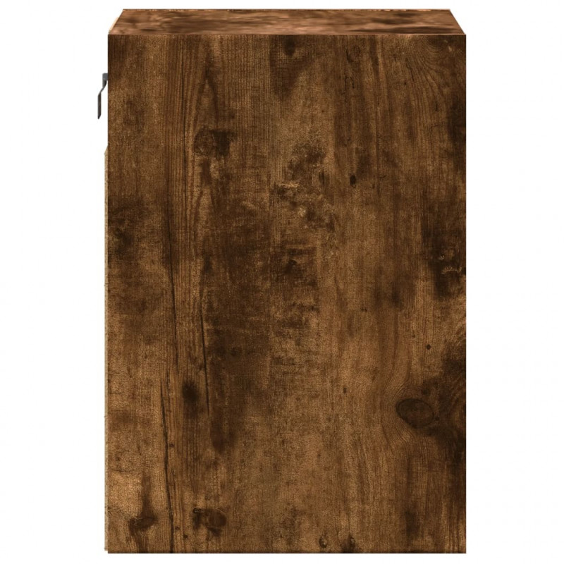 Ścienna szafka TV z LED, przydymiony dąb, 41x31x45 cm