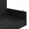 Ławka bujana, czarna, 119x56x48 cm, polirattan