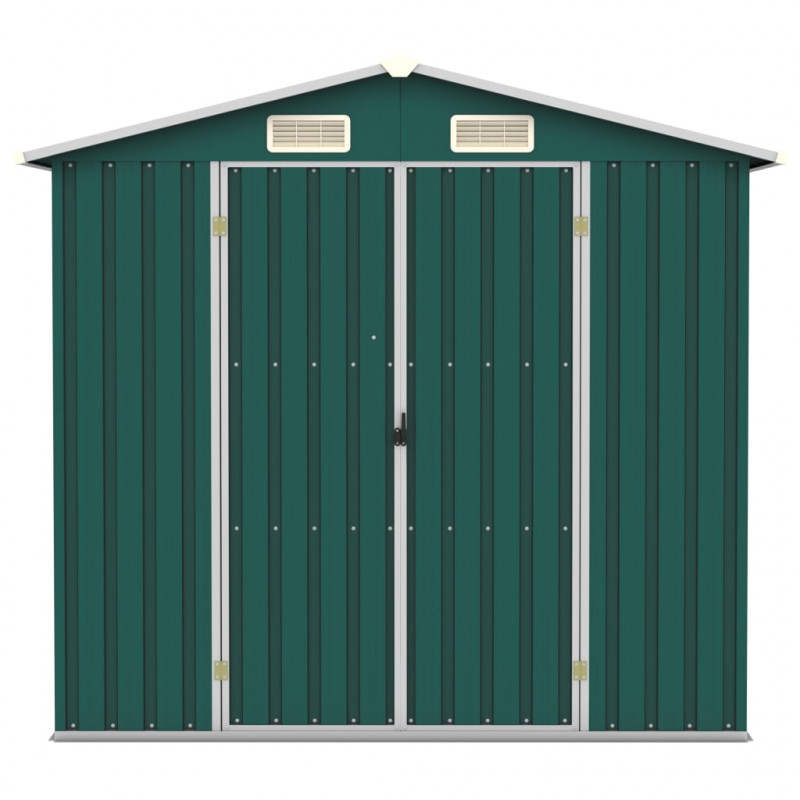 Szopa ogrodowa, zielona, 205x129x183 cm, stal galwanizowana