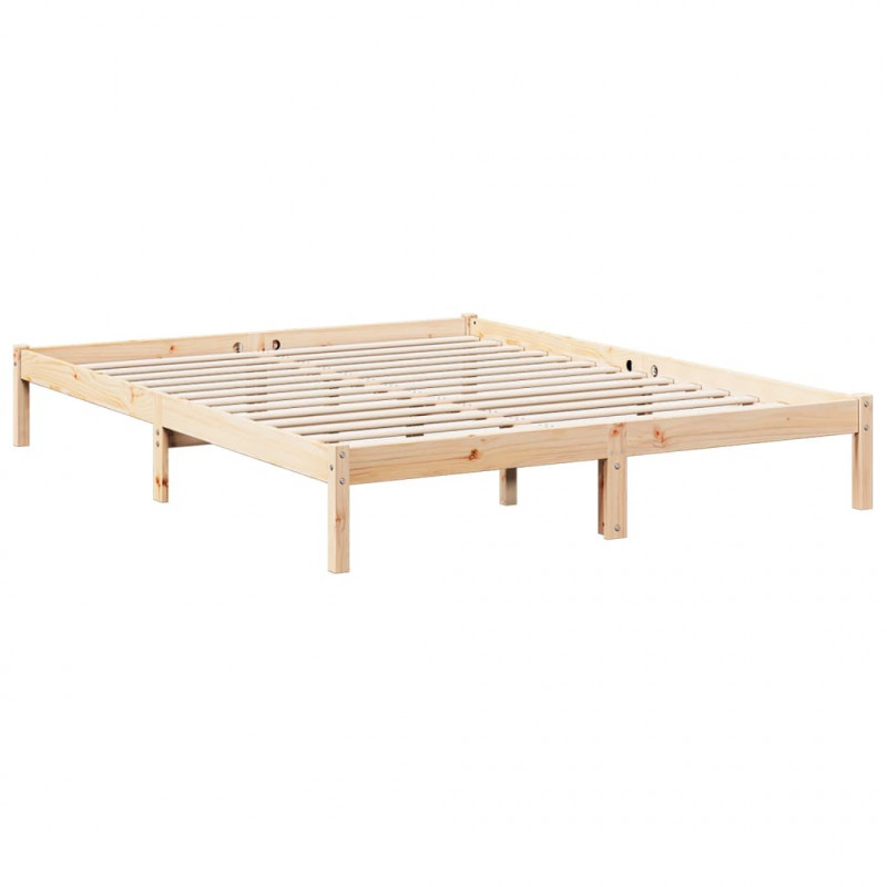 Dłuższe łóżko bez materaca, 140x210 cm, lite drewno sosnowe