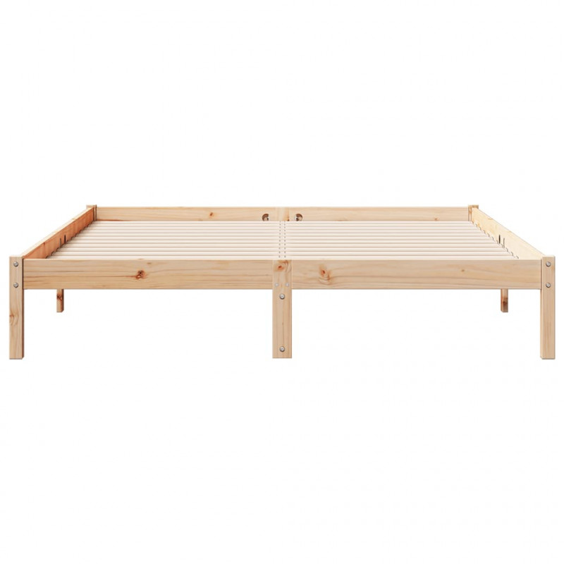 Dłuższe łóżko bez materaca, 140x210 cm, lite drewno sosnowe