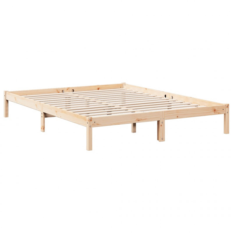 Dłuższe łóżko bez materaca, 140x210 cm, lite drewno sosnowe