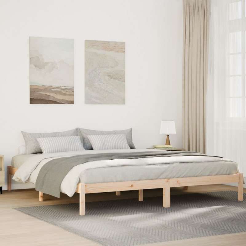 Dłuższe łóżko bez materaca, 180x210 cm, lite drewno sosnowe