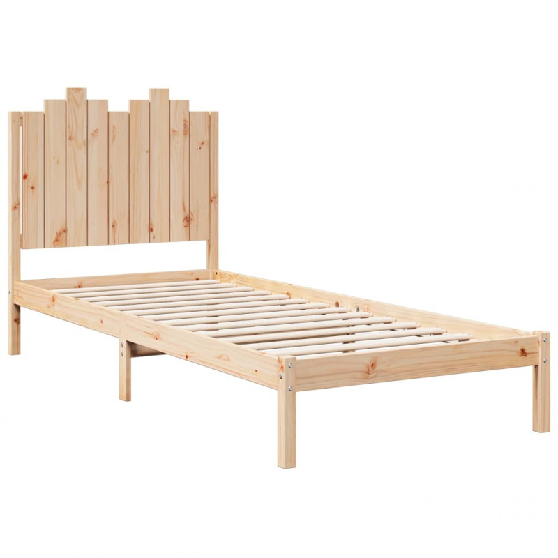 Dłuższe łóżko bez materaca, 100x210 cm, lite drewno