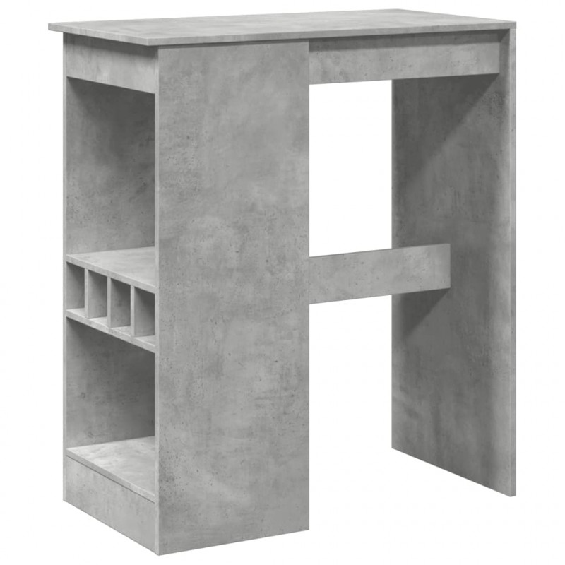 Stolik barowy z przegródkami, szarość betonu, 90x47,5x103,5 cm