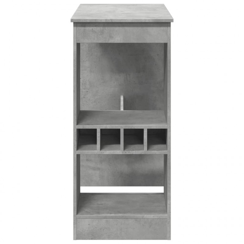 Stolik barowy z przegródkami, szarość betonu, 90x47,5x103,5 cm