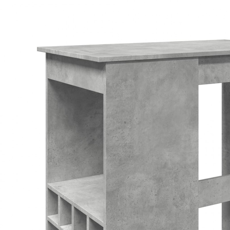 Stolik barowy z przegródkami, szarość betonu, 90x47,5x103,5 cm