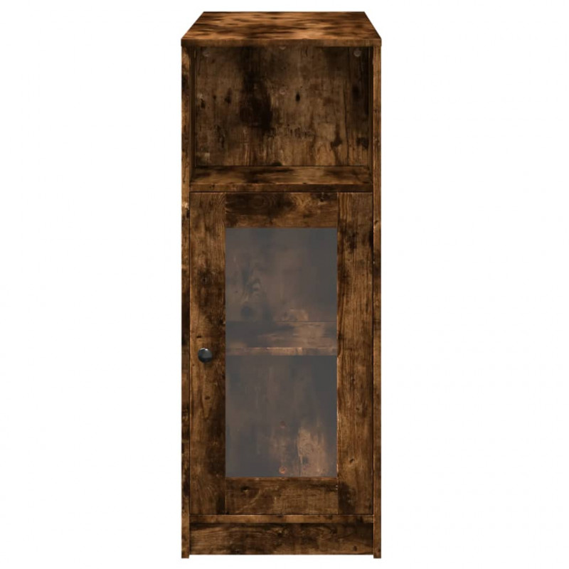 Stolik barowy z przegrodami, przydymiony dąb, 101x40x103,5 cm