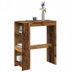 Stolik barowy z przegrodami, stare drewno, 90x40x103,5 cm