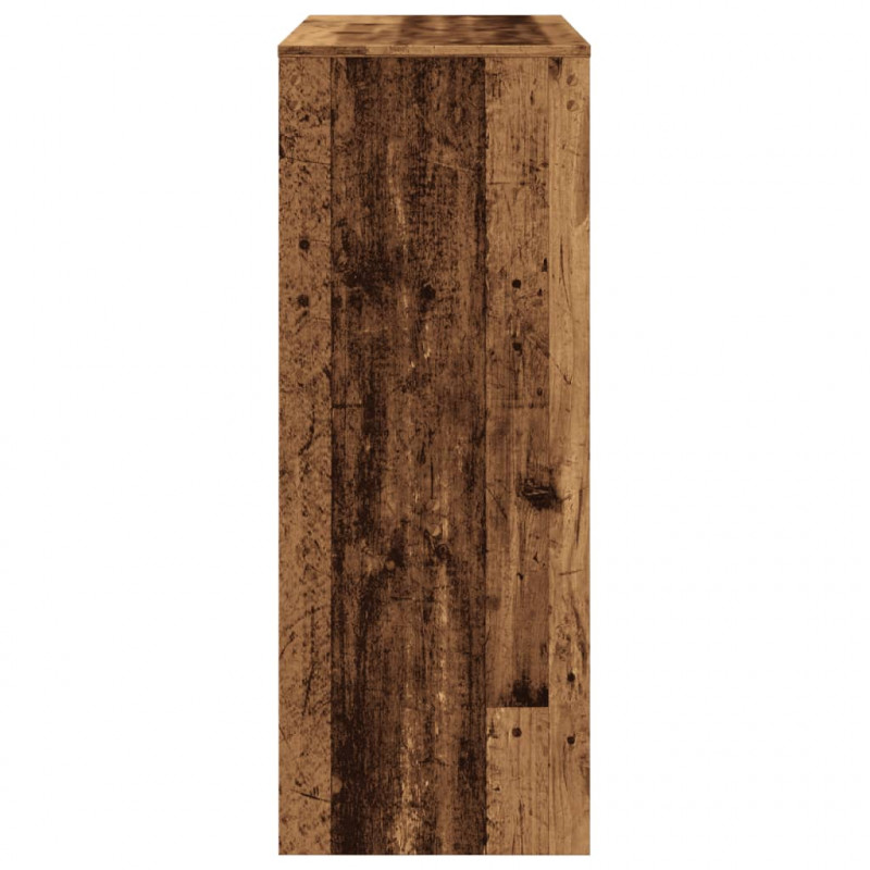 Stolik barowy z przegrodami, stare drewno, 90x40x103,5 cm