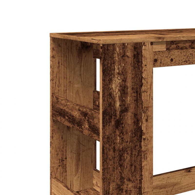 Stolik barowy z przegrodami, stare drewno, 90x40x103,5 cm