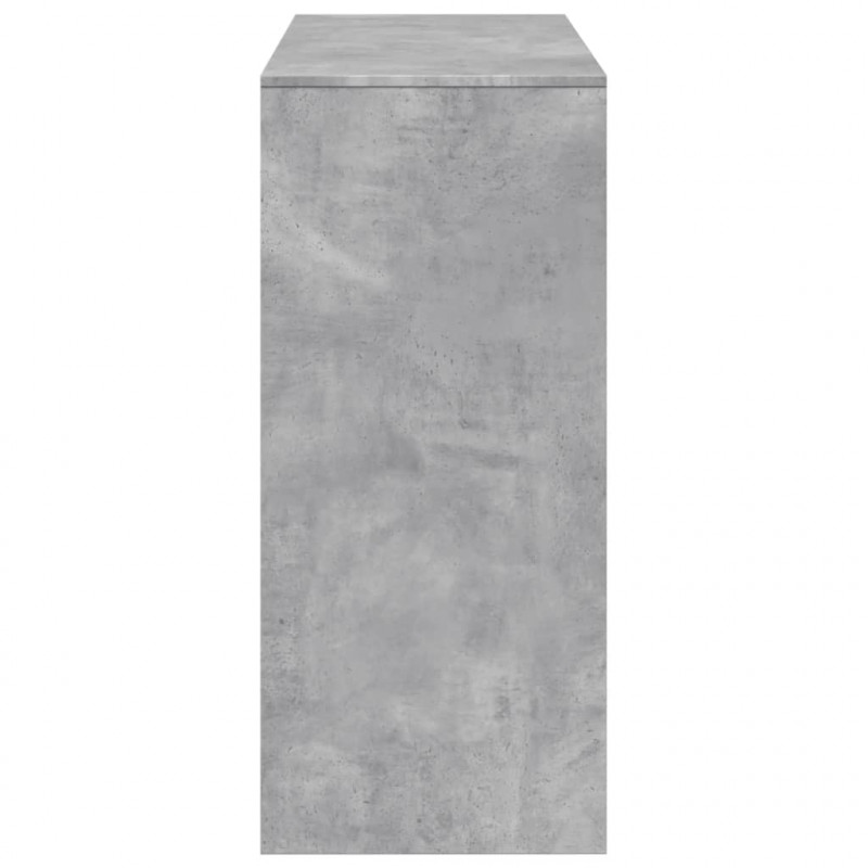 Stolik barowy z regałem, szarość betonu, 124x46x103,5 cm