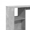 Stolik barowy z regałem, szarość betonu, 124x46x103,5 cm