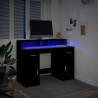 Biurko z podświetleniem LED, czarne, 120x55x91 cm