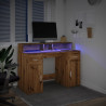 Biurko z podświetleniem LED, dąb artisian, 120x55x91 cm
