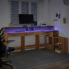 Biurko z podświetleniem LED, dąb artisian, 200x104x91 cm