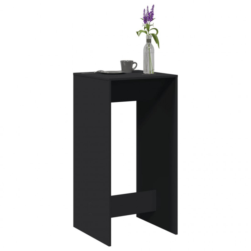 Stolik barowy, czarny, 51x50x103,5 cm, materiał drewnopochodny