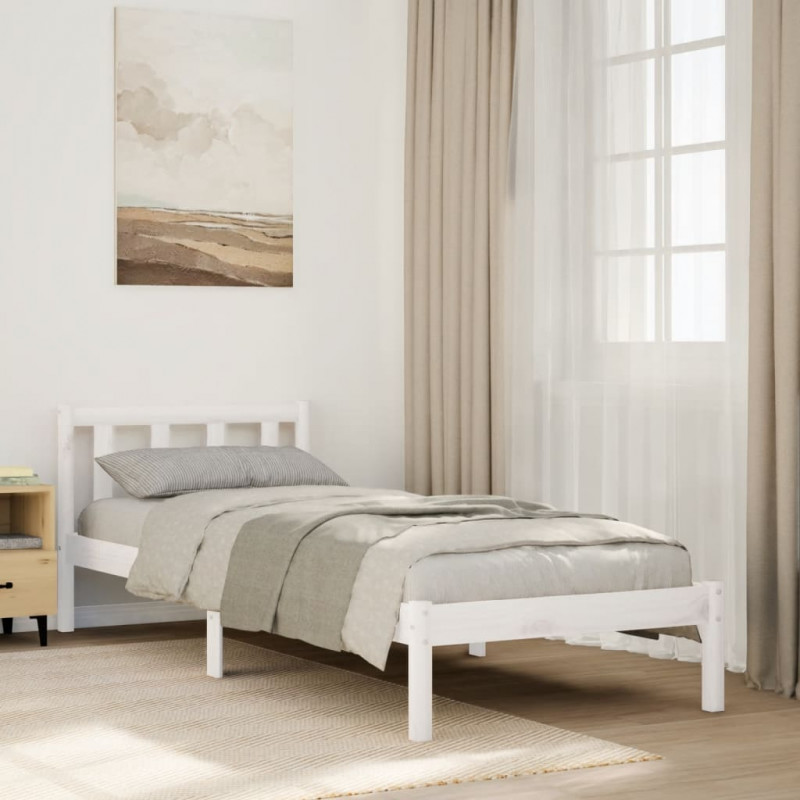 Dłuższe łóżko bez materaca, 90x210 cm, lite drewno sosnowe