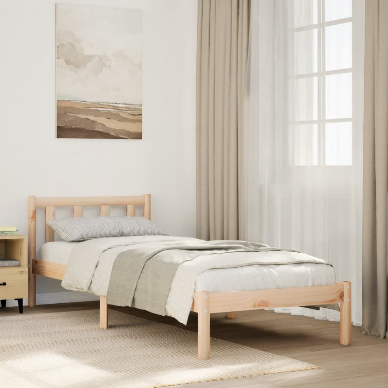 Dłuższe łóżko bez materaca, 100x220 cm, lite drewno sosnowe