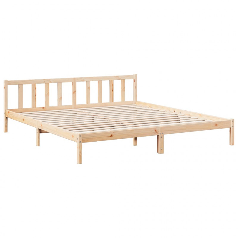 Dłuższe łóżko bez materaca, 180x220 cm, lite drewno sosnowe