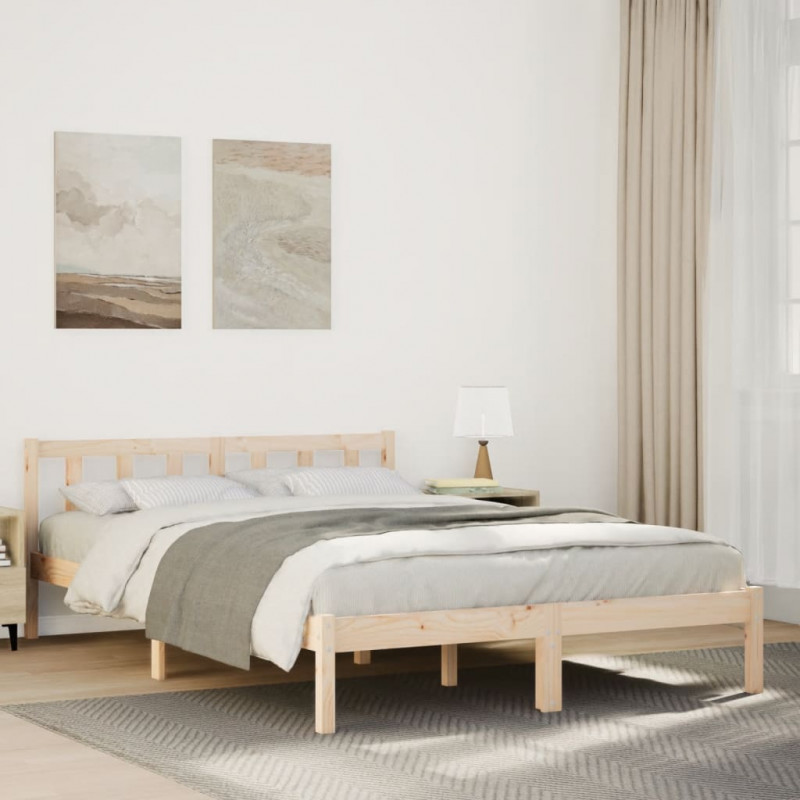 Dłuższe łóżko bez materaca, 160x220 cm, lite drewno sosnowe