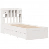 Łóżko z regałem, bez materaca, białe, 75x190 cm, sosnowe