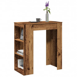 Stolik barowy z półkami, stare drewno, 95x47x103,5 cm
