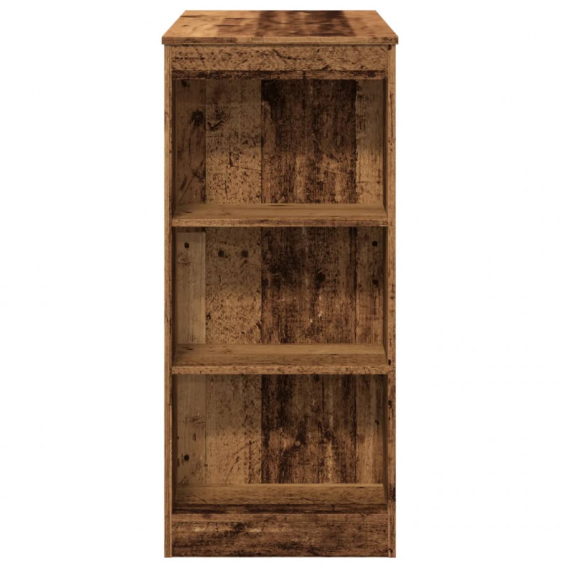 Stolik barowy z półkami, stare drewno, 95x47x103,5 cm
