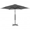 Parasol ogrodowy na słupku stalowym, 300 cm, antracytowy