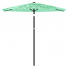 Parasol ogrodowy na stalowym słupku, zielony, 223x223x213 cm