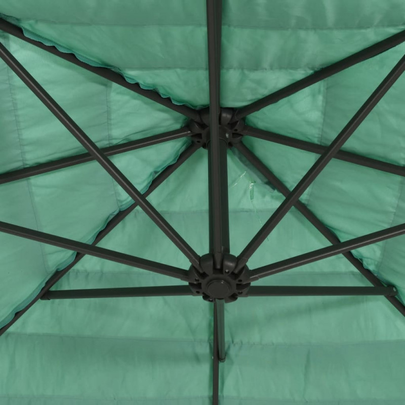 Parasol ogrodowy na stalowym słupku, zielony, 223x223x213 cm