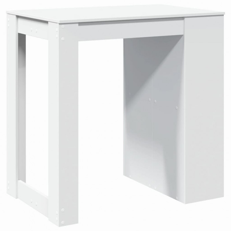 Stolik barowy, biały, 102x70x103,5 cm, materiał drewnopochodny