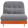 Sofa rozkładana futon, z materacem, woskowy brąz, 80x206x11 cm