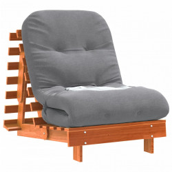 Sofa rozkładana futon, z materacem, woskowy brąz, 70x206x11 cm