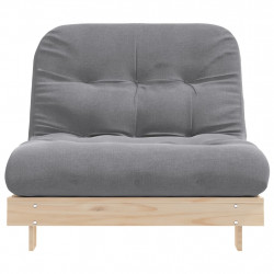 Sofa rozkładana typu futon, z materacem, 100x206x11 cm, sosnowa