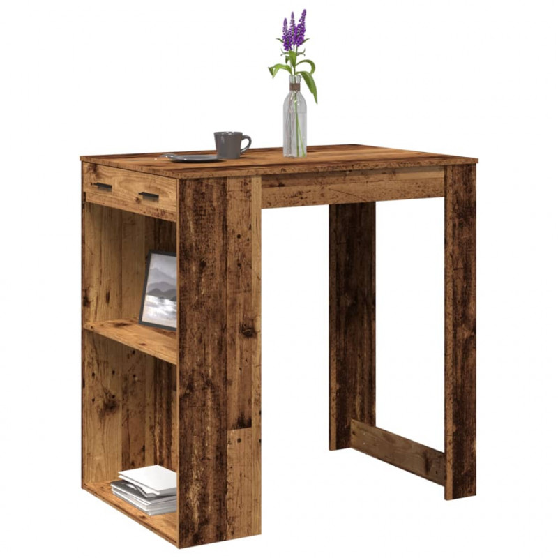 Stolik barowy, stare drewno, 102x70x103,5 cm