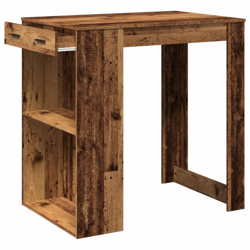 Stolik barowy, stare drewno, 102x70x103,5 cm