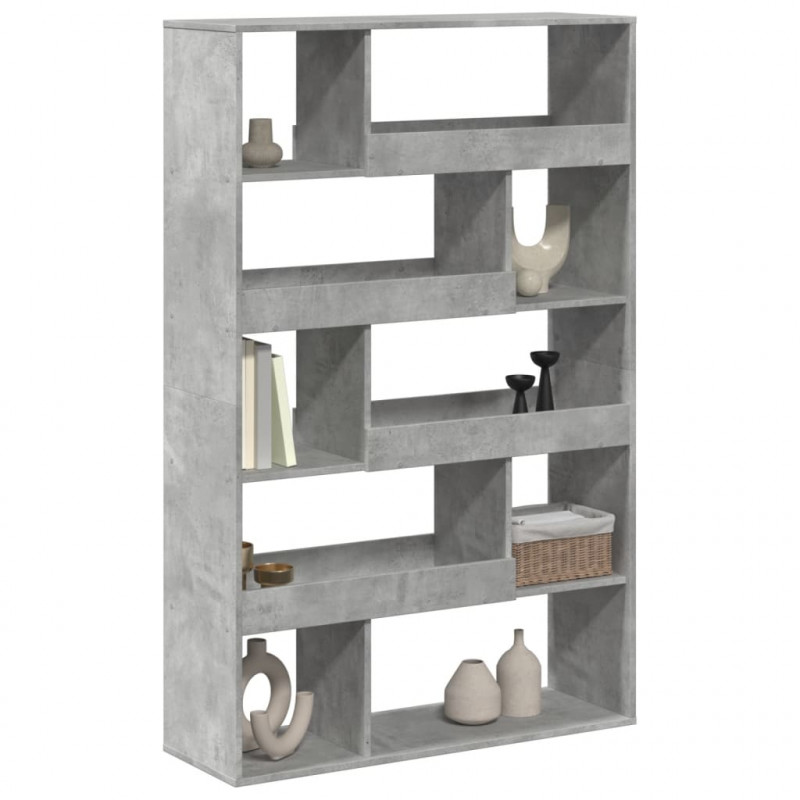 Regał, szarość betonu, 100x33x156,5 cm, materiał drewnopochodny