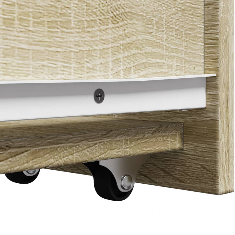Wąska szafka łazienkowa na kółkach, dąb sonoma