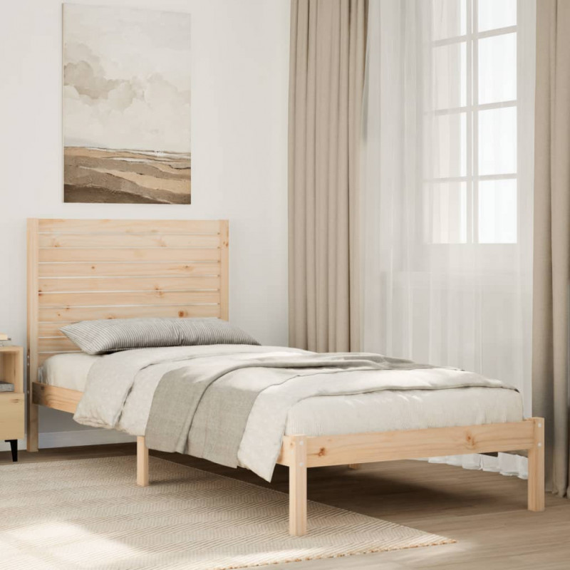 Dłuższe łóżko bez materaca, 90x220 cm, lite drewno