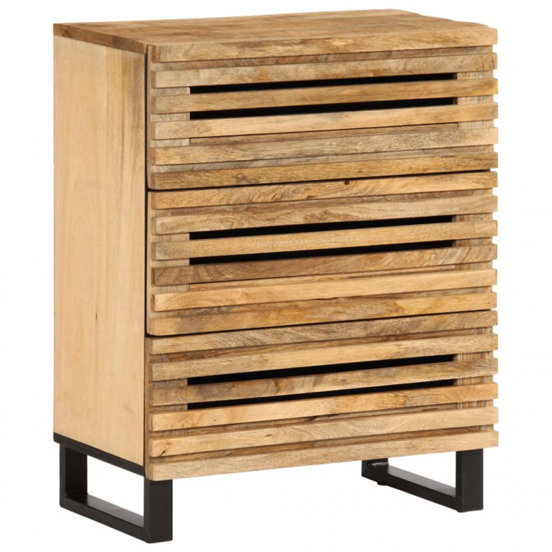 Szafki, 3 szt., 60x34x75 cm, lite surowe drewno mango
