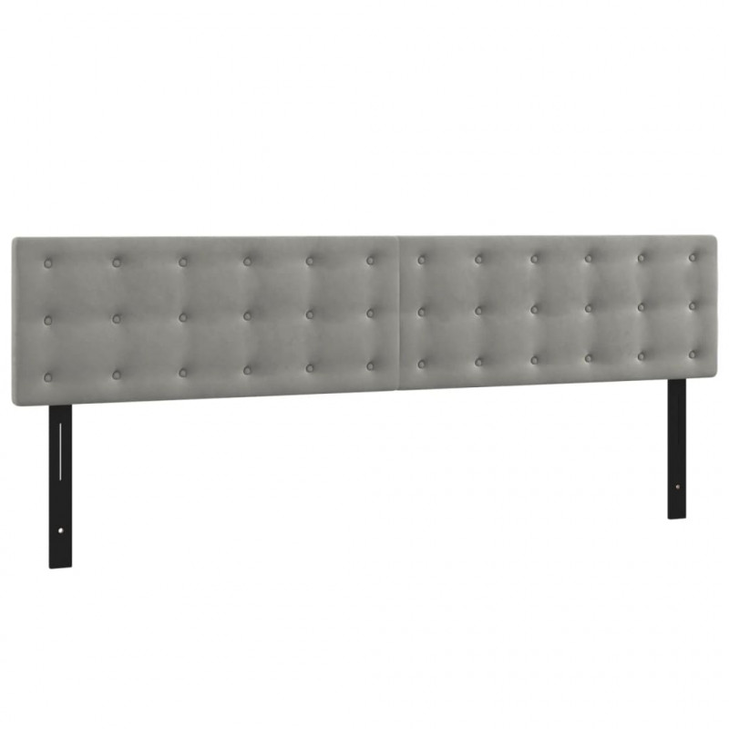 Wezgłowia do łóżka, 2 szt., jasnoszare, 100x5x78/88 cm, aksamit