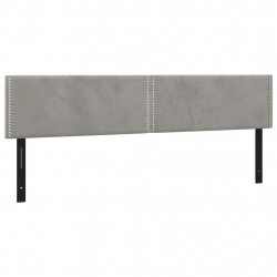 Wezgłowia do łóżka, 2 szt., jasnoszare, 100x5x78/88 cm, aksamit