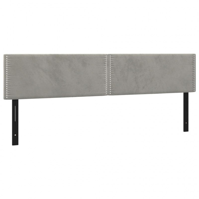 Wezgłowia do łóżka, 2 szt., jasnoszare, 100x5x78/88 cm, aksamit