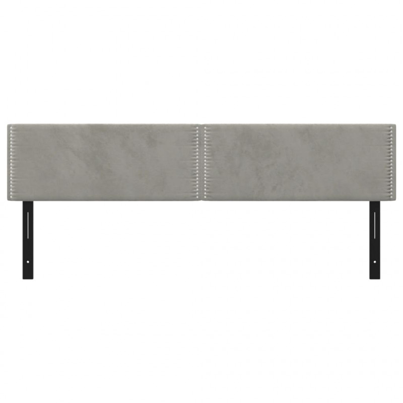 Wezgłowia do łóżka, 2 szt., jasnoszare, 100x5x78/88 cm, aksamit