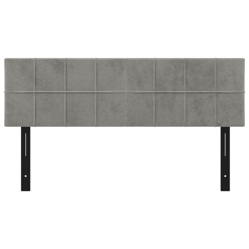 Wezgłowia do łóżka, 2 szt., jasnoszare, 72x5x78/88 cm, aksamit