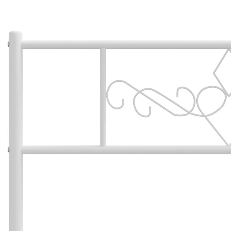 Metalowa rama łóżka z wezgłowiem, biała, 90x190 cm