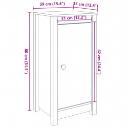 Szafki, 2 szt., 39x35x80 cm, lite drewno sosnowe
