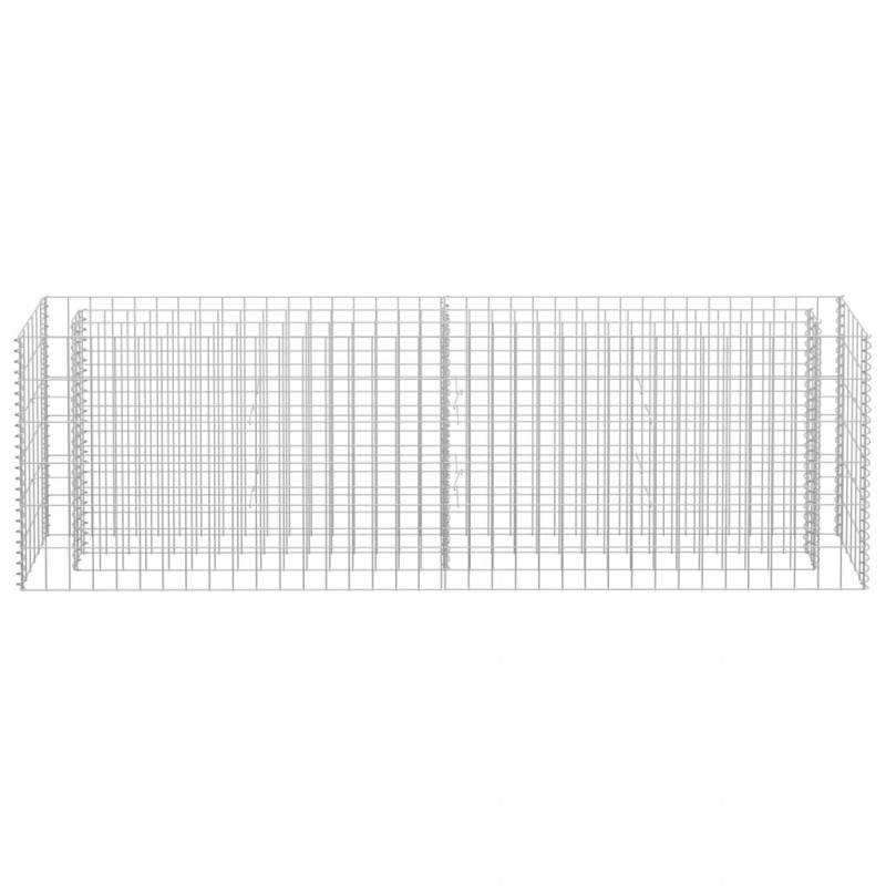 Podwyższona donica gabionowa, galwanizowana stal, 180x30x60 cm